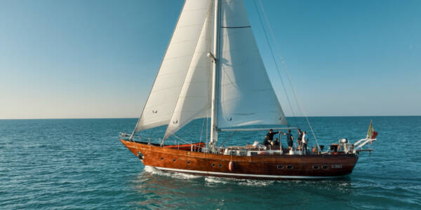 Milly classic vintage wood yacht motorsailer